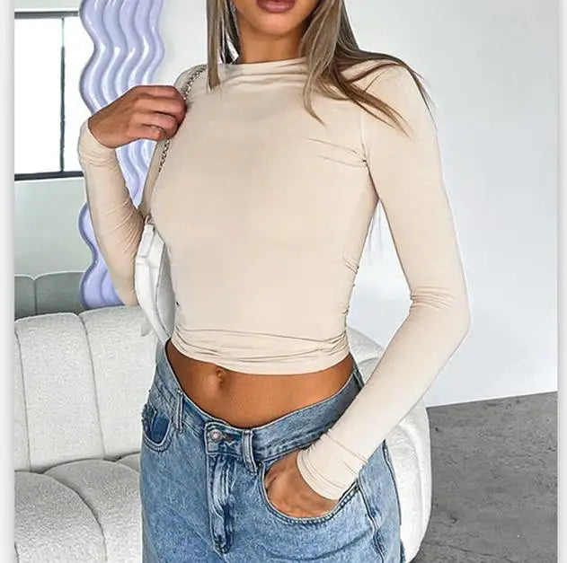 Basic Solid Crop Top Short Sleeve Crewneck Skinny T-shirt Summer Casual Tee for Women Y2K Vintage Top Harajuku Streetwear